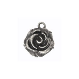 Zawieszka metalowa Charms ScrapBerry's Róża Srebro, 14mm